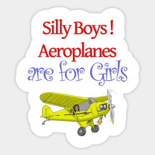 Silly Boys Aeroplanes are for Girls Sticker